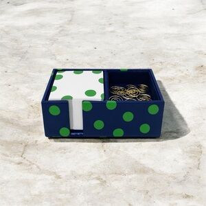 kate spade Desktop Organzier Tray with Note Sheets and 15 Paper Clips Sonnet Dot